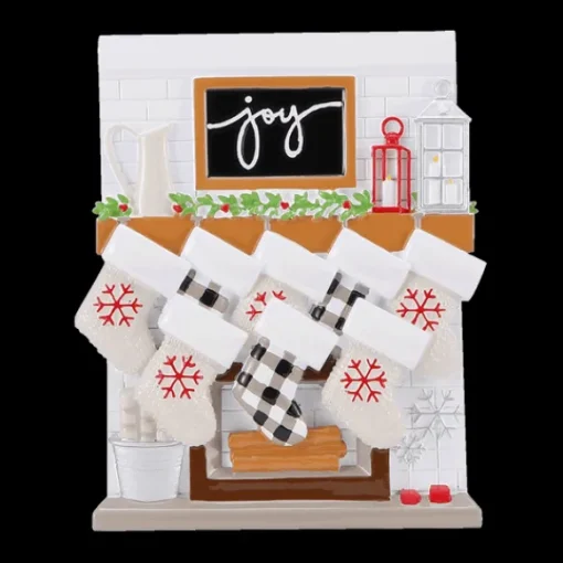 Cheap PolarX Personalized Fireplace Mantel Family Of 8 Ornament