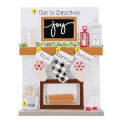 Flash Sale PolarX Personalized Fireplace Mantel Family Of 3 Ornament