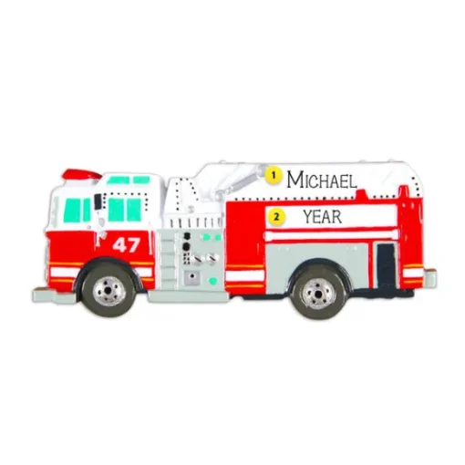 New Personalized Firetruck Ornament Kids