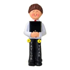 Shop Personalized First Communion Ornament - Male, Brown Hair Angels & Religious