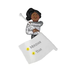 New Ornament Central Personalized Flag Twirlers Ornament - African American Female