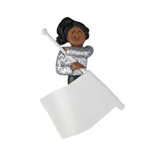 New Ornament Central Personalized Flag Twirlers Ornament - African American Female