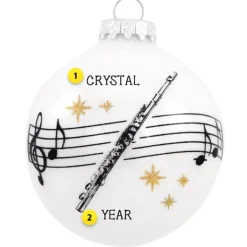 Flash Sale Personalized Flute Glass Bulb Ornament Music