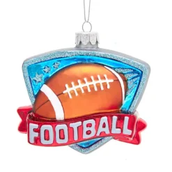 Hot Kurt Adler Personalized Football Glass Ornament