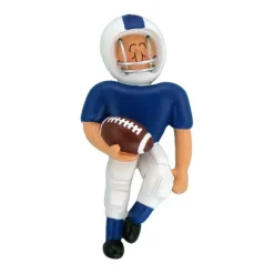 Hot Ornament Central Personalized Football Player Ornament - Male, Blue Uniform