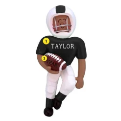 Cheap Ornament Central Personalized Football Player Ornament - African-American Male, Black Uniform
