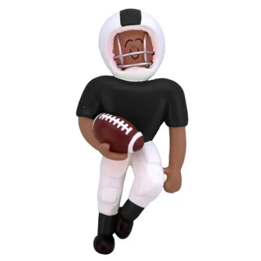 Cheap Ornament Central Personalized Football Player Ornament - African-American Male, Black Uniform