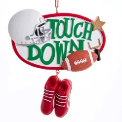 Best Sale Kurt Adler Personalized Football "Touchdown" Ornament