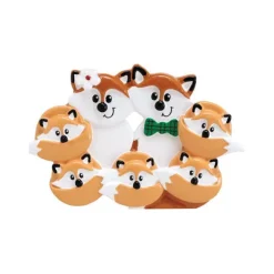 Store Rudolph & Me Personalized Fox Family Of 7 Ornament