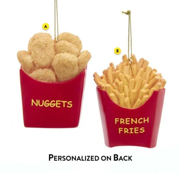 Fashion Kurt Adler Personalized French Fries Or Chicken Nuggets Ornament