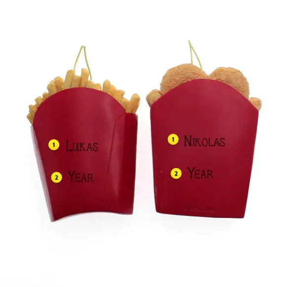 Fashion Kurt Adler Personalized French Fries Or Chicken Nuggets Ornament