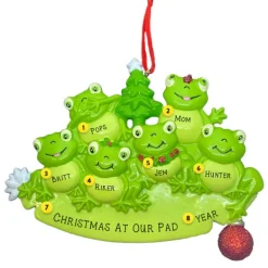 Discount Rudolph & Me Personalized Frog Family Of 6 Ornament