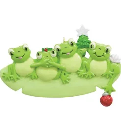 Shop Rudolph & Me Personalized Frog Family Of 4 Ornament
