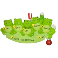 Online Rudolph & Me Personalized Frog Family Of 5 Ornament