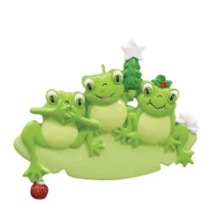 Store Rudolph & Me Personalized Frog Family Of 3 Ornament