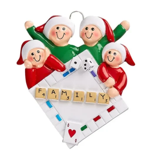 Best Rudolph & Me Personalized Game Night Family Of 4 Ornament