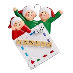 Best Sale Rudolph & Me Personalized Game Night Family Of 3 Ornament