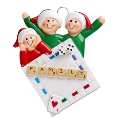 Best Sale Rudolph & Me Personalized Game Night Family Of 3 Ornament