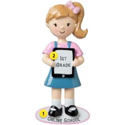 Flash Sale Personalized Girl With Ipad/ Tablet Ornament School Days