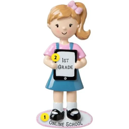 Flash Sale Personalized Girl With Ipad/ Tablet Ornament School Days