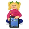 Clearance Personalized Girl With Tablet Ornament-Blonde Growing Up