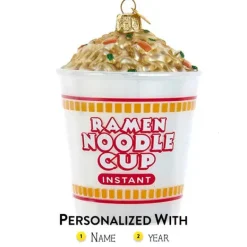 Cheap Kurt Adler Personalized Glass Ramen Noodle Cup Ornament