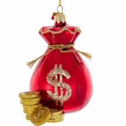 Cheap Kurt Adler Personalized Glass Sack Of Money Ornament