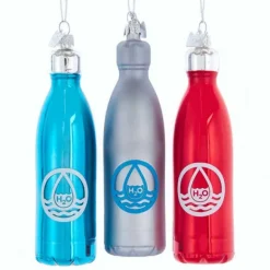 Clearance Kurt Adler Personalized Glass Water Bottle Ornaments