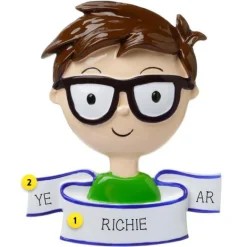 Cheap Personalized Glasses Ornament - Male Growing Up
