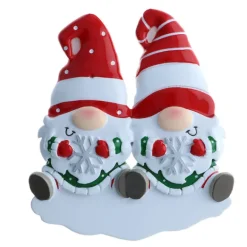 New Personalized Gnome Couple Ornament With Snowflakes Couples
