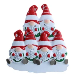 Online PolarX Personalized Gnome Family Of 6 Ornament With Snowflake