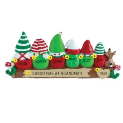 Online Rudolph & Me Personalized Gnomes On A Log Family Of 6 Ornament