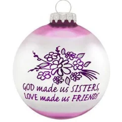 Online Personalized God Made Us Sisters Glass Ornament Family Members
