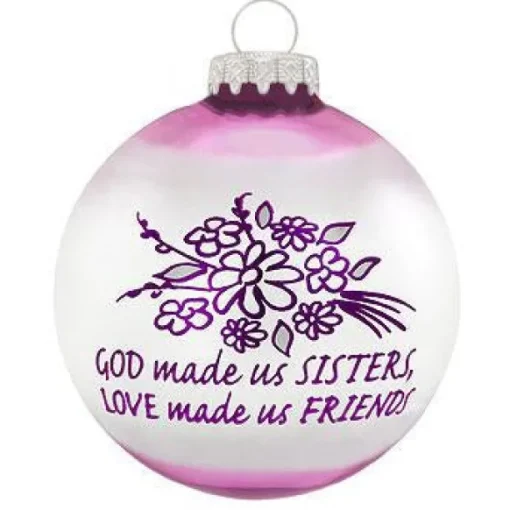 Online Personalized God Made Us Sisters Glass Ornament Family Members