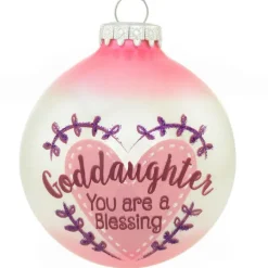 Discount Personalized Goddaughter Glass Ornament Family Members