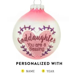 Discount Personalized Goddaughter Glass Ornament Family Members