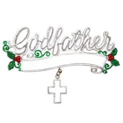 New Personalized Godfather Cross Ornament Angels & Religious