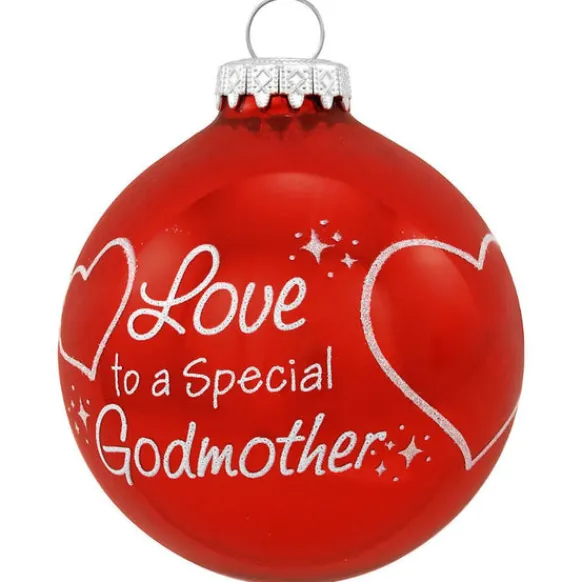 Best Sale Personalized Godmother Glass Ornament Family Members