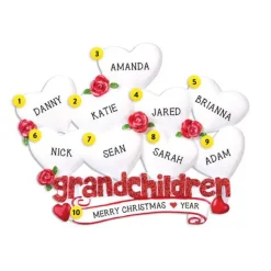 Online Personalized Grandchildren With 9 Hearts Table Top Decoration Table Tops