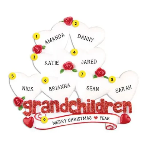 Online Personalized Grandchildren With 8 Hearts Table Top Decoration Table Tops