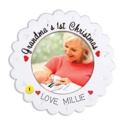 Best Personalized Grandma's 1St Christmas Picture Frame Ornament Picture Frames