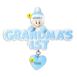 Best Sale Personalized Grandma's 1St Christmas Ornament - Blue Baby
