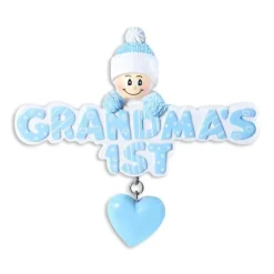 Best Personalized Grandma's 1St Christmas Ornament - Blue Expecting & New Family
