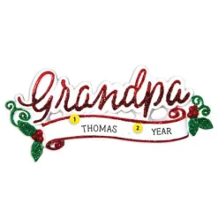 New Personalized Grandpa Ornament Family Members