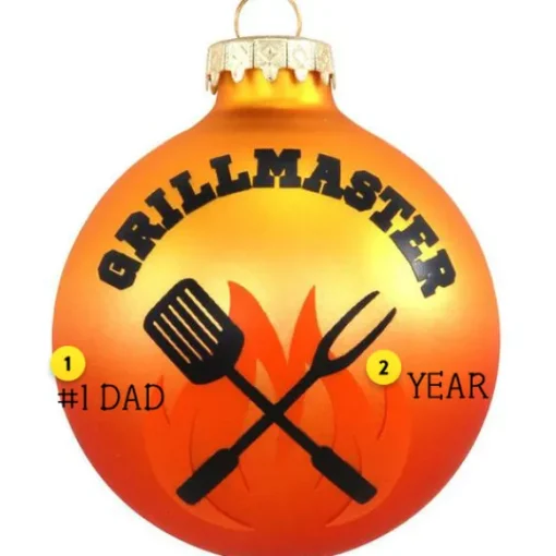 Online Bronners Personalized Grillmaster Glass Ornament