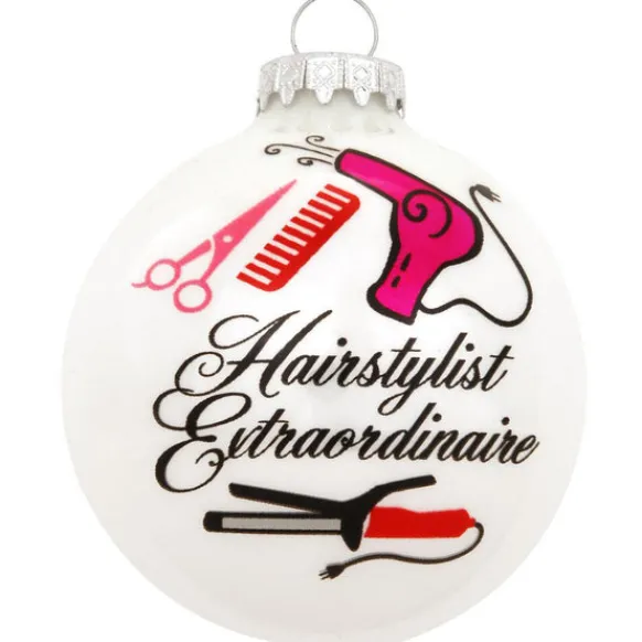 Store Bronners Personalized Hairstylist Extraordinaire Glass Ornament
