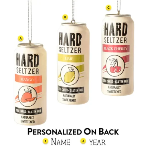 Clearance Ganz Personalized Hard Seltzer Ornaments