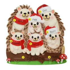 Hot PolarX Personalized Hedgehog Family Of 6 Ornament