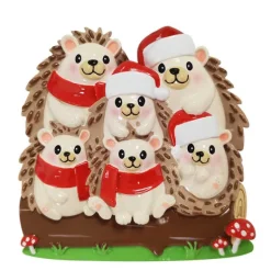 Hot PolarX Personalized Hedgehog Family Of 6 Ornament