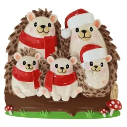 Flash Sale PolarX Personalized Hedgehog Family Of 5 Ornament